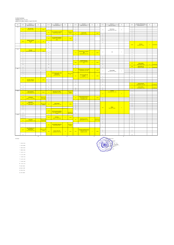JADWAL KULIAH SEMESTER GASAL 2024-2025